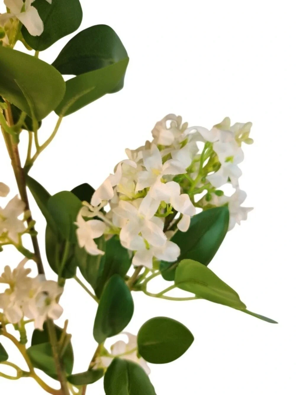 White Blossom Stem Artificial Flower Branch 29 Inch Faux Cherry Blossom Floral F